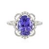 Image 1 : 14KT White Gold 3.09 ctw Tanzanite and Diamond Ring