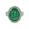 Image 1 : 14KT Yellow Gold 7.61 ctw Emerald and Diamond Ring