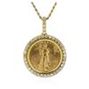Image 2 : 14KT Yellow Gold 2.02 ctw Diamond Coin Pendant With Chain