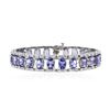 Image 1 : 14KT White Gold 22.50 ctw Tanzanite and Diamond Bracelet