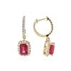 Image 2 : 14KT Yellow Gold 2.87 ctw Ruby and Diamond Earrings