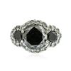 Image 1 : 14KT White Gold 4.39 ctw Black Diamond Ring