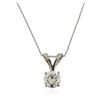 Image 2 : 14KT White Gold 0.78 ctw Diamond Pendant With Chain
