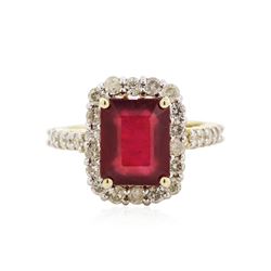 14KT Yellow Gold 5.26 ctw Ruby and Diamond Ring