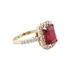 Image 2 : 14KT Yellow Gold 5.26 ctw Ruby and Diamond Ring