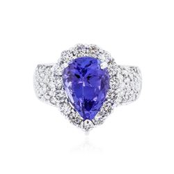 14KT White Gold 4.32 ctw Tanzanite and Diamond Ring