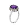Image 3 : 14KT White Gold 2.86 ctw Amethyst, Peridot and Diamond Ring