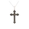 Image 2 : 18KT White Gold 1.25 ctw Sapphire Cross Pendant With Chain