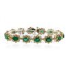 Image 3 : 14KT Yellow Gold 10.20 ctw Emerald and Diamond Bracelet