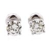 Image 1 : 14KT White Gold 1.22 ctw Diamond Solitaire Earrings