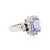 Image 2 : 14KT White Gold 2.38 ctw Tanzanite and Diamond Ring