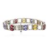 Image 2 : 14KT White Gold 20.04 ctw Multi Gemstone and Diamond Bracelet
