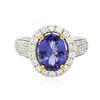 Image 1 : 14KT Two-Tone 2.61 ctw Tanzanite and Diamond Ring