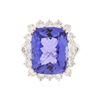 Image 1 : 14KT White Gold 13.13 ctw GIA Certified Tanzanite and Diamond Ring
