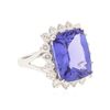 Image 2 : 14KT White Gold 13.13 ctw GIA Certified Tanzanite and Diamond Ring