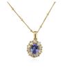 Image 1 : 14KT Yellow Gold 2.24 ctw Tanzanite and Diamond Pendant With Chain