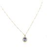 Image 2 : 14KT Yellow Gold 2.24 ctw Tanzanite and Diamond Pendant With Chain
