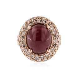 14KT Rose Gold 10.69 ctw Ruby and Diamond Ring