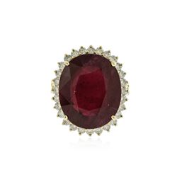 14KT Yellow Gold 11.47 ctw Ruby and Diamond Ring