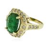 Image 2 : 14KT Yellow Gold 3.72 ctw Emerald and Diamond Ring