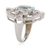 Image 3 : 14KT White Gold 4.51 ctw Aquamarine and Diamond Ring