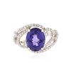 Image 1 : 14KT White Gold 4.55 ctw Tanzanite and Diamond Ring
