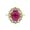 Image 1 : 14KT Yellow Gold 3.75 ctw Rubellite and Diamond Ring