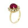 Image 3 : 14KT Yellow Gold 3.75 ctw Rubellite and Diamond Ring