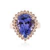 Image 1 : 14KT Rose Gold 6.11 ctw Tanzanite and Diamond Ring