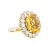 Image 2 : 14KT Yellow Gold 6.17 ctw Citrine and Diamond Ring