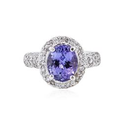 14KT White Gold 3.37 ctw Tanzanite and Diamond Ring