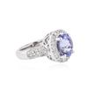 Image 2 : 14KT White Gold 3.37 ctw Tanzanite and Diamond Ring