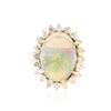Image 1 : 14KT Yellow Gold 6.16 ctw Opal and Diamond Ring