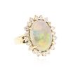 Image 2 : 14KT Yellow Gold 6.16 ctw Opal and Diamond Ring
