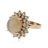 Image 2 : 14KT Rose Gold 8.25 ctw Opal and Diamond Ring