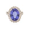 Image 1 : 14KT White Gold 5.60 ctw Tanzanite and Diamond Ring