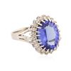 Image 2 : 14KT White Gold 5.60 ctw Tanzanite and Diamond Ring