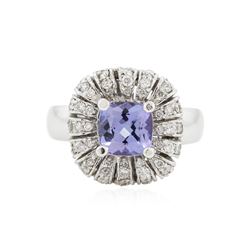 14KT White Gold 1.52 ctw Tanzanite and Diamond Ring