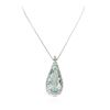 Image 2 : 14KT White Gold 42.66 ctw Aquamarine and Diamond Pendant With Chain