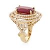 Image 3 : 14KT Yellow Gold 8.09 ctw Ruby and Diamond Ring