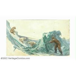 Courtney Allen (1896-1969) Original Magazine Story Illustration (c.1930). This arctic adventure imag