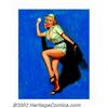 Image 1 : Forest Clough - Original Pin-up Painting (1955-1960). Forest Clough painted pin-up images for two ca