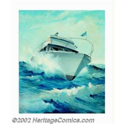 Robert H. Coen - Original Advertising Painting (1950-1960). An accomplished and desirable boating ad