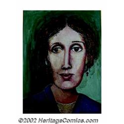 Maxon Crumb - Original Painting (c.1990s). This original painting of Virginia Woolf shows a side of.