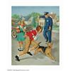 Image 1 : Edward D'Ancona - Original Calendar Art (c.1960). Known both for his sensual pin-up art and his deli