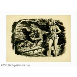 Howell Dodd - Original Magazine Story Illustration (1945-1950). A tight and expertly rendered image,