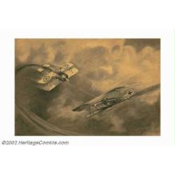 Cardwell S. Higgins (1902-1983) Original Story Illustration (1930). A great pulp-like action paintin