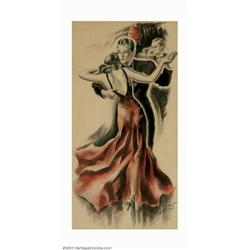 Cardwell S. Higgins (1902-1983) Original Magazine Story Illustration (1938). A great, art deco style