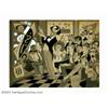 Image 1 : Charles Hughes - Original Illustration (c.1930). Depicting an art show and a gaggle of critics, this