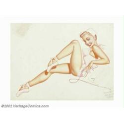 George Petty (1894-1975) Original Pin-up Calendar Art (1956). George Petty's enormously successful c